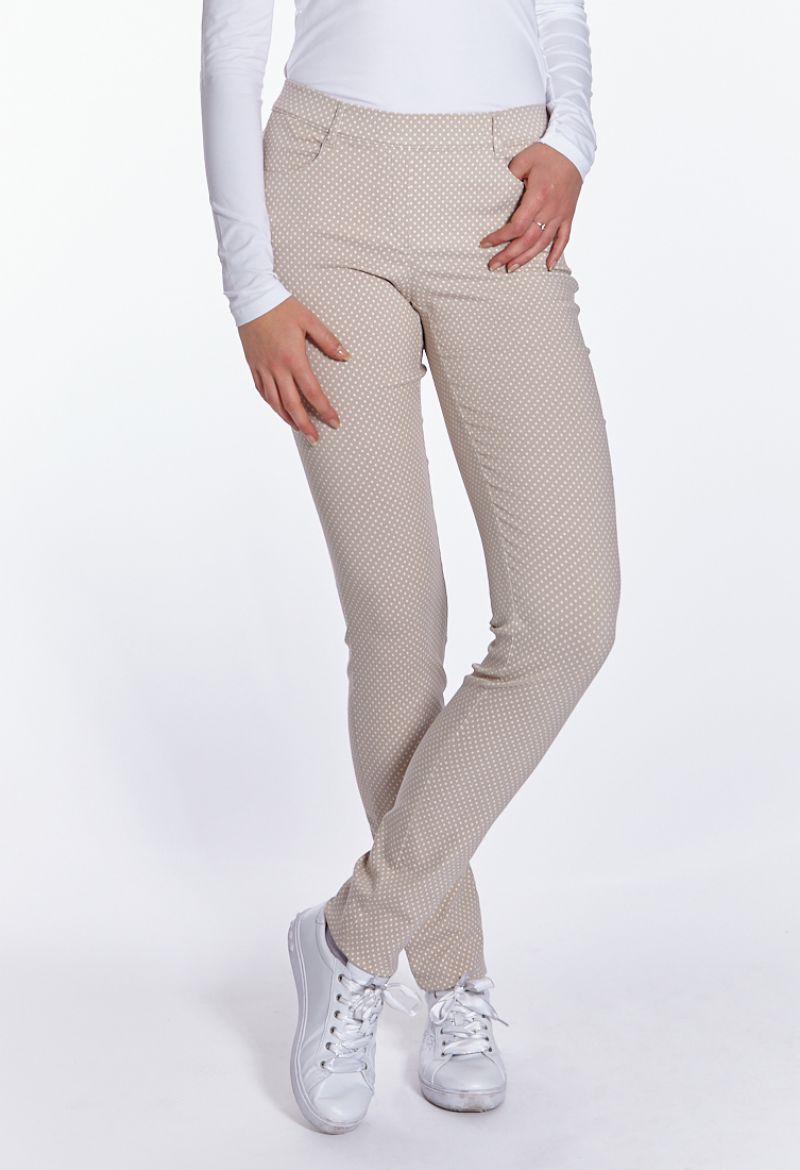 Elegant long pants with straight trousers Tordina, beige --13%